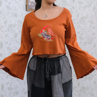 Whimsigoth Celestial Butterfly Hand Embroidered Sweater