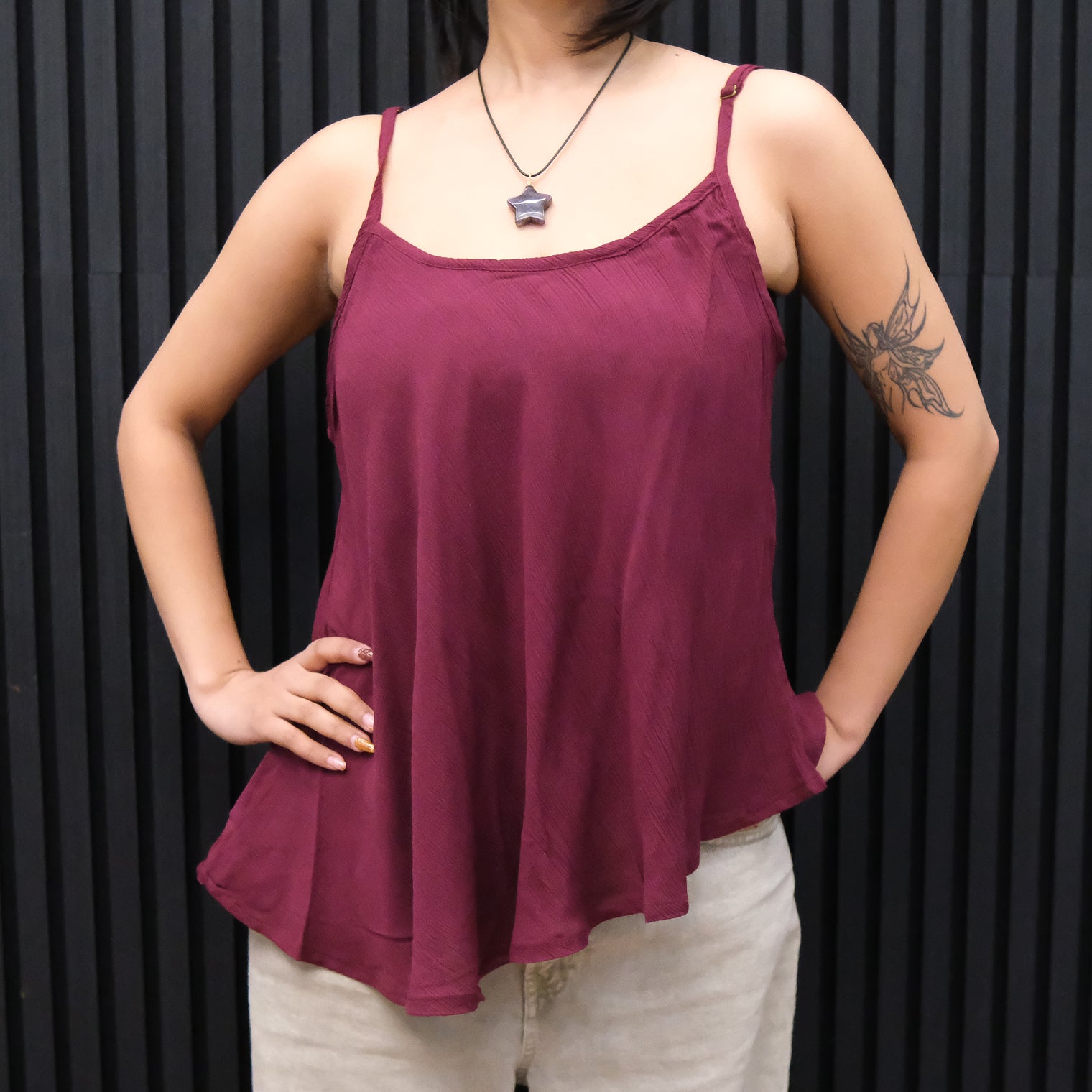 Flowy Boho Camisole Top with Adjustable Straps