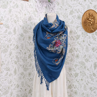 Boho Floral Paisley Embroidered Shawl Wrap