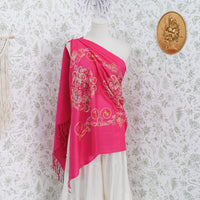 Boho Floral Paisley Embroidered Shawl Wrap