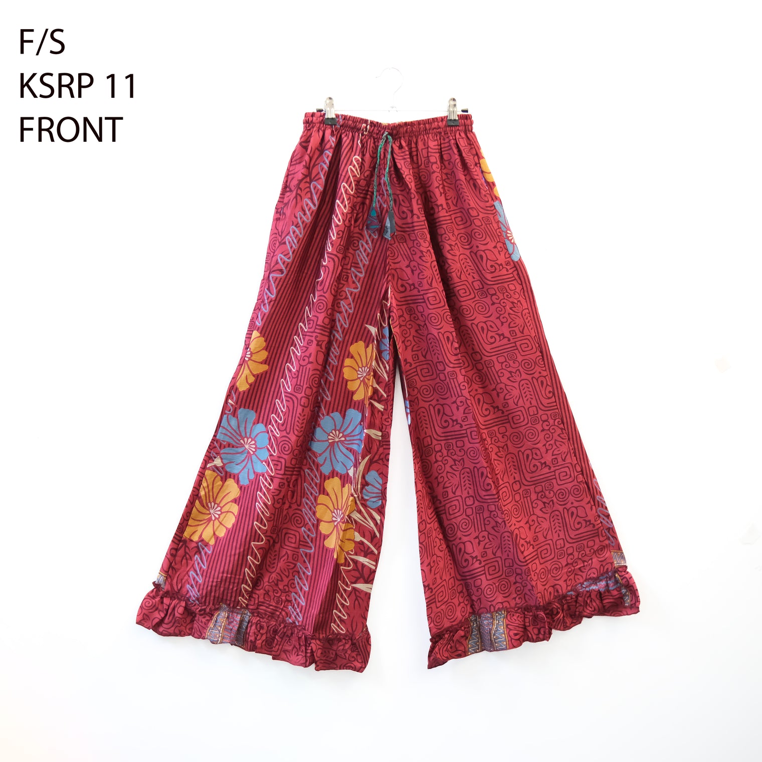 One of a Kind Recycled Sari Flowy Boho Pants