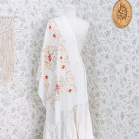 Boho Floral Paisley Embroidered Shawl Wrap
