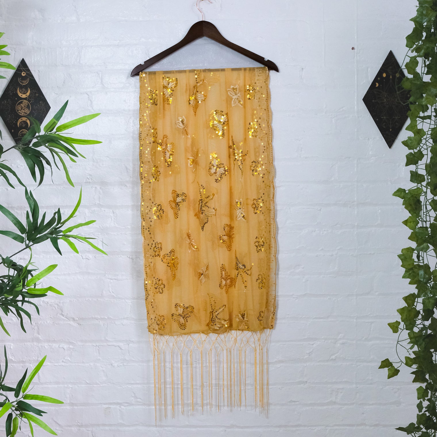 Sequin Butterfly Embroidered Shawls