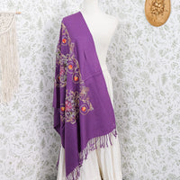 Boho Floral Paisley Embroidered Shawl Wrap