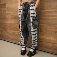 Patchwork Ribbed Cotton Baggy Pants