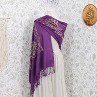 Boho Floral Paisley Embroidered Shawl Wrap