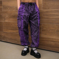 Patchwork Ribbed Cotton Baggy Pants