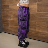 Patchwork Ribbed Cotton Baggy Pants