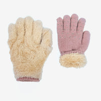 Kids Fleece Lined Knit Cat Design Gloves