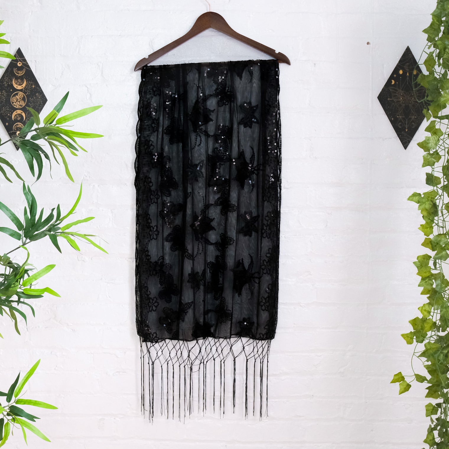 Sequin Butterfly Embroidered Shawls