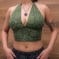 Reversible Boho Paisley Cotton Halter Bralette Top