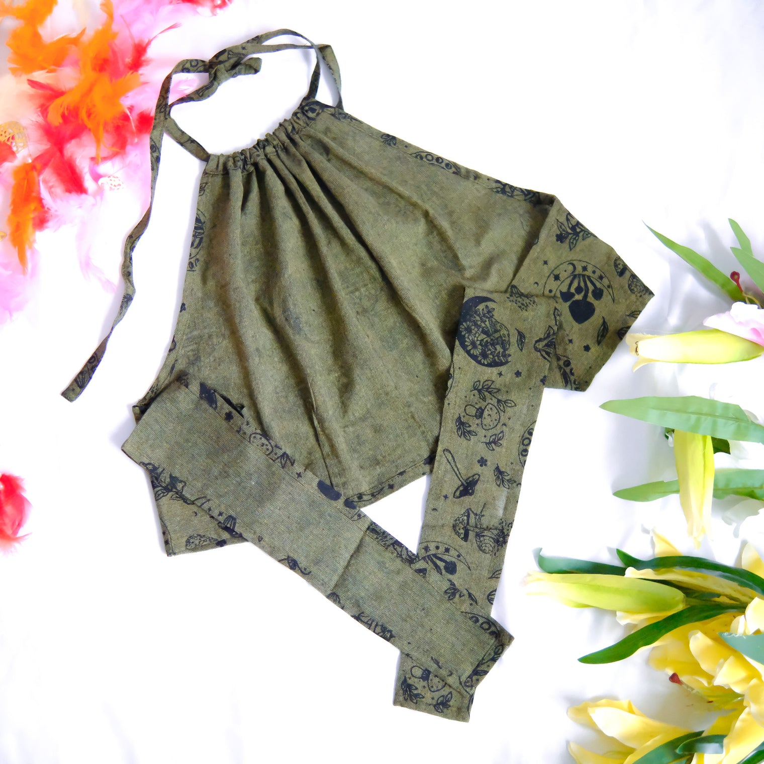 Mushroom/Celestial Halter Top