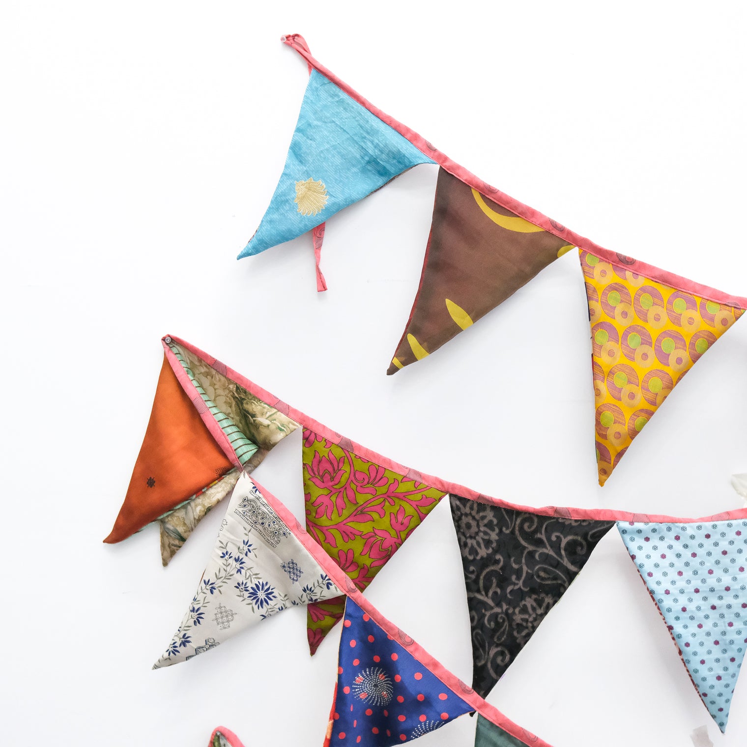 Colorful Patchwork Recycled Sari Garland