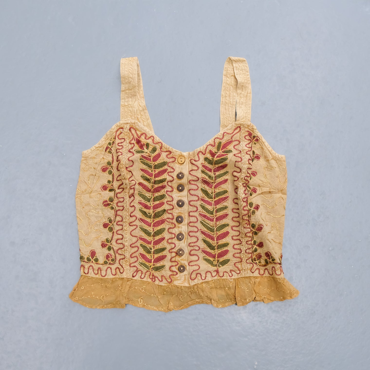 Earthy Embroidered Fairy Lace Top