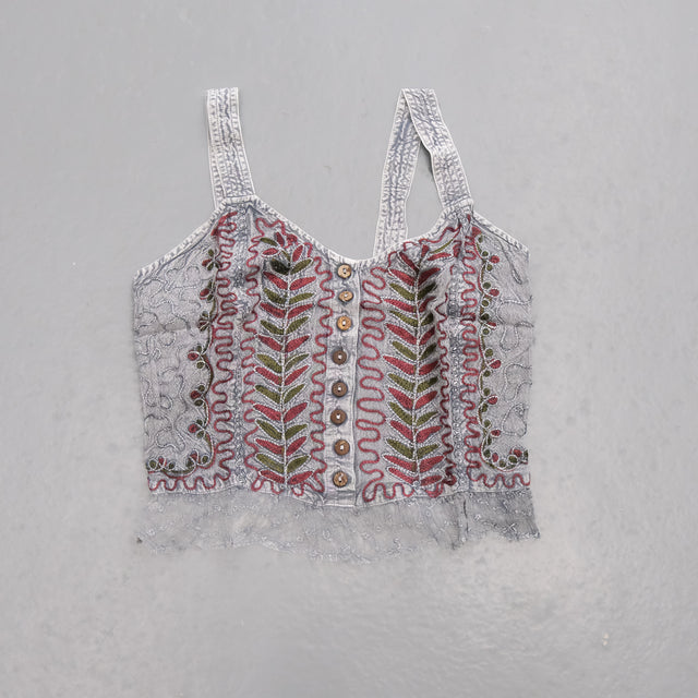 Earthy Embroidered Fairy Lace Top