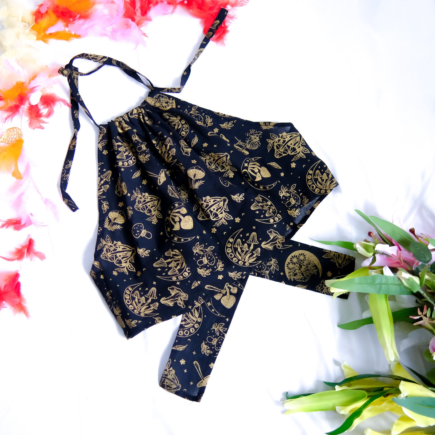 Mushroom/Celestial Halter Top