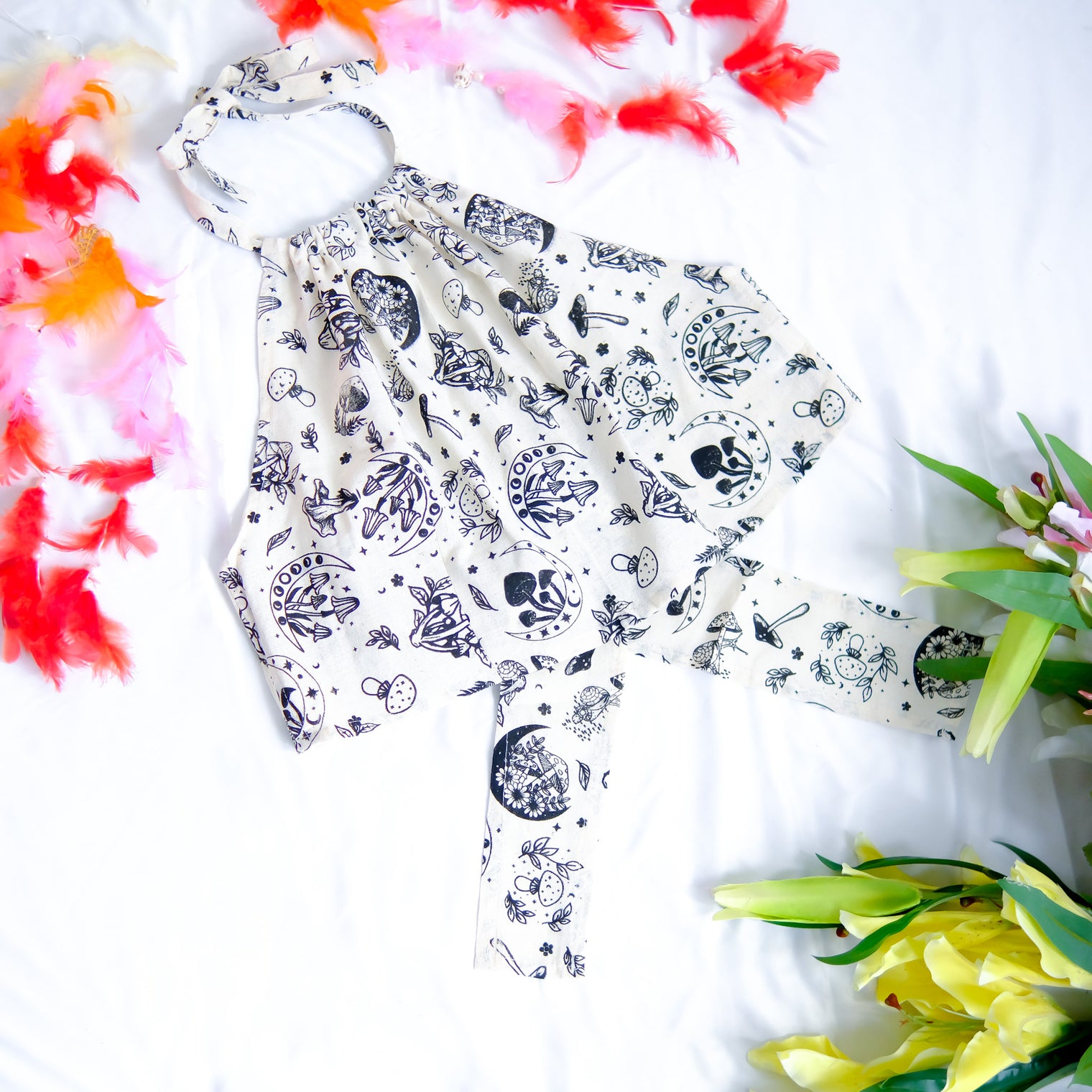 Mushroom/Celestial Halter Top