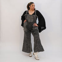 Stonewashed Cotton Wide Leg Jumpsuit