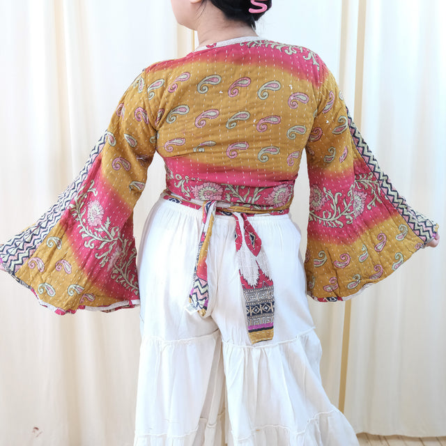 Kantha Reversible Wrap Top
