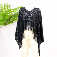 Crocheted Solid Color Ponchos