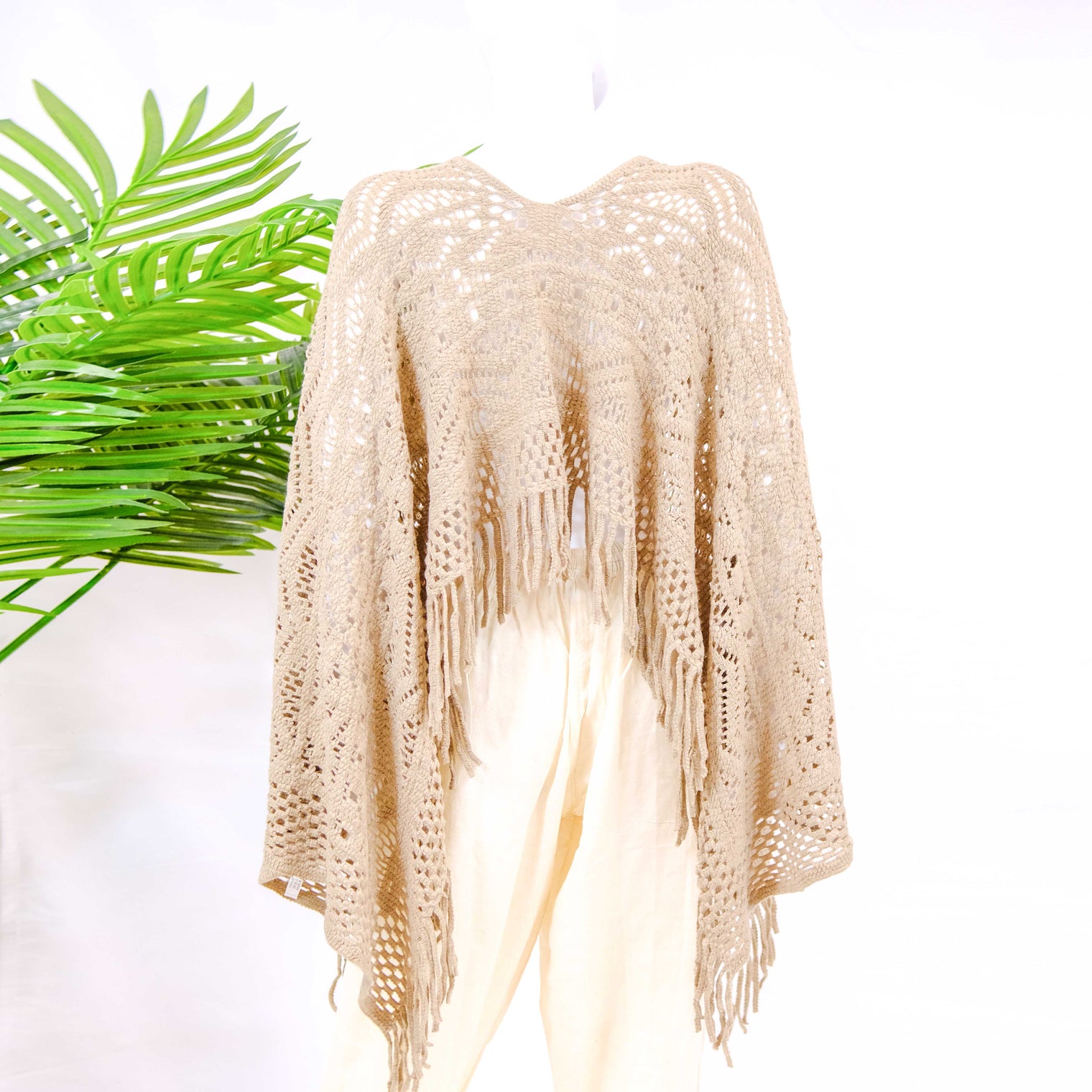 Crocheted Solid Color Ponchos