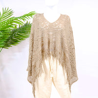 Crocheted Solid Color Ponchos