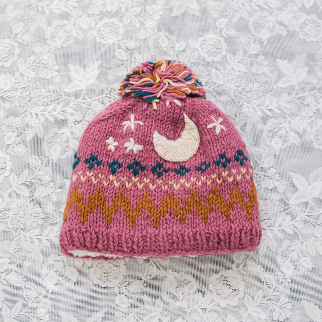 Hand Knitted Crescent Wool Hat