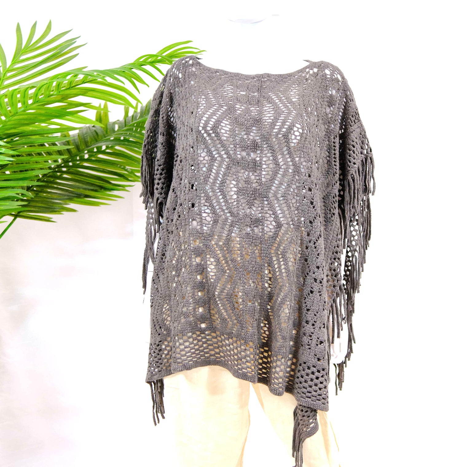 Crocheted Solid Color Ponchos