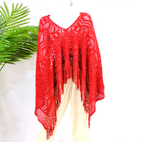 Crocheted Solid Color Ponchos