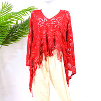 Crocheted Solid Color Ponchos