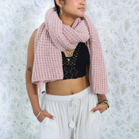 Hand Knitted Wool Blend Long Scarfs