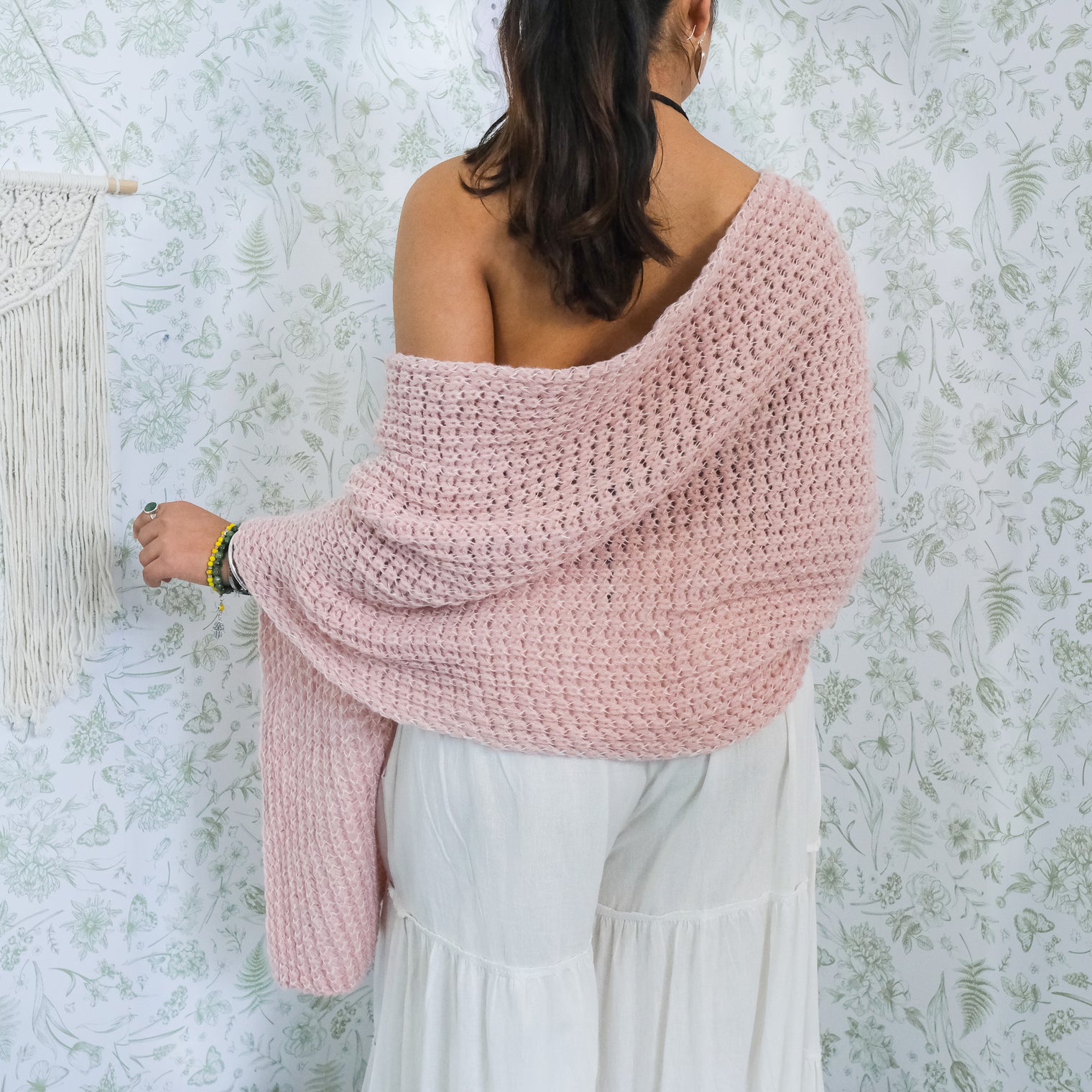 Hand Knitted Wool Blend Long Scarfs