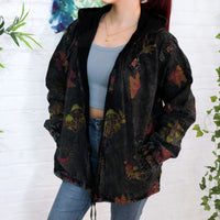 Whimsy Goth Oversized Zippered Jacket with Hoodie