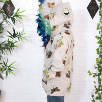 Whimsy Goth Oversized Zippered Jacket with Hoodie