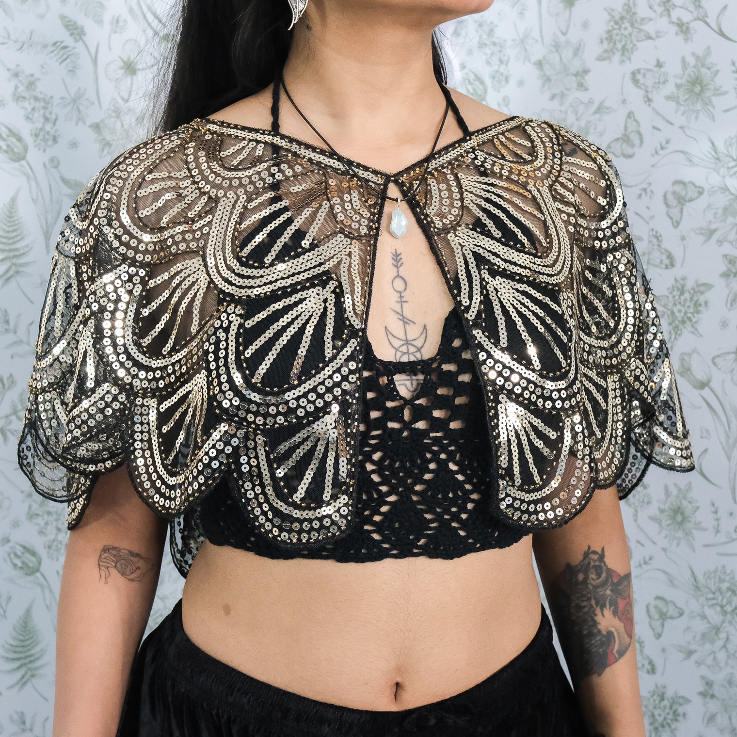 Sequin Embroidered Cape