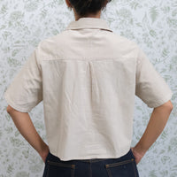 Women's Cotton Crop Button Down Shirt