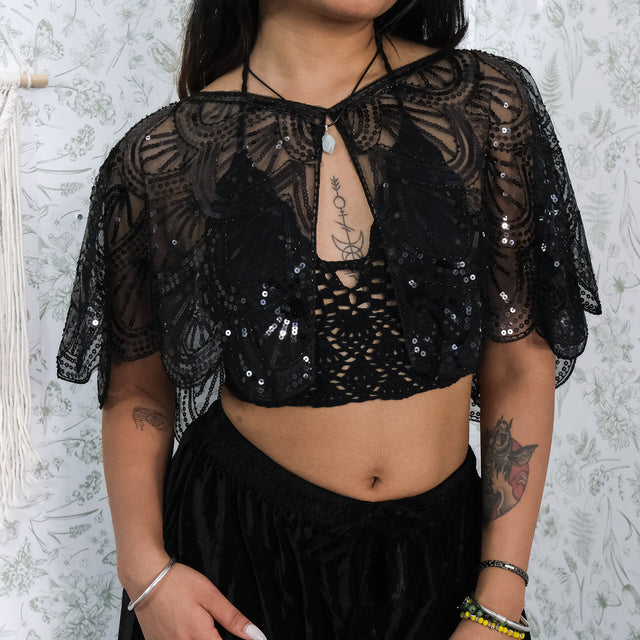 Sequin Embroidered Cape