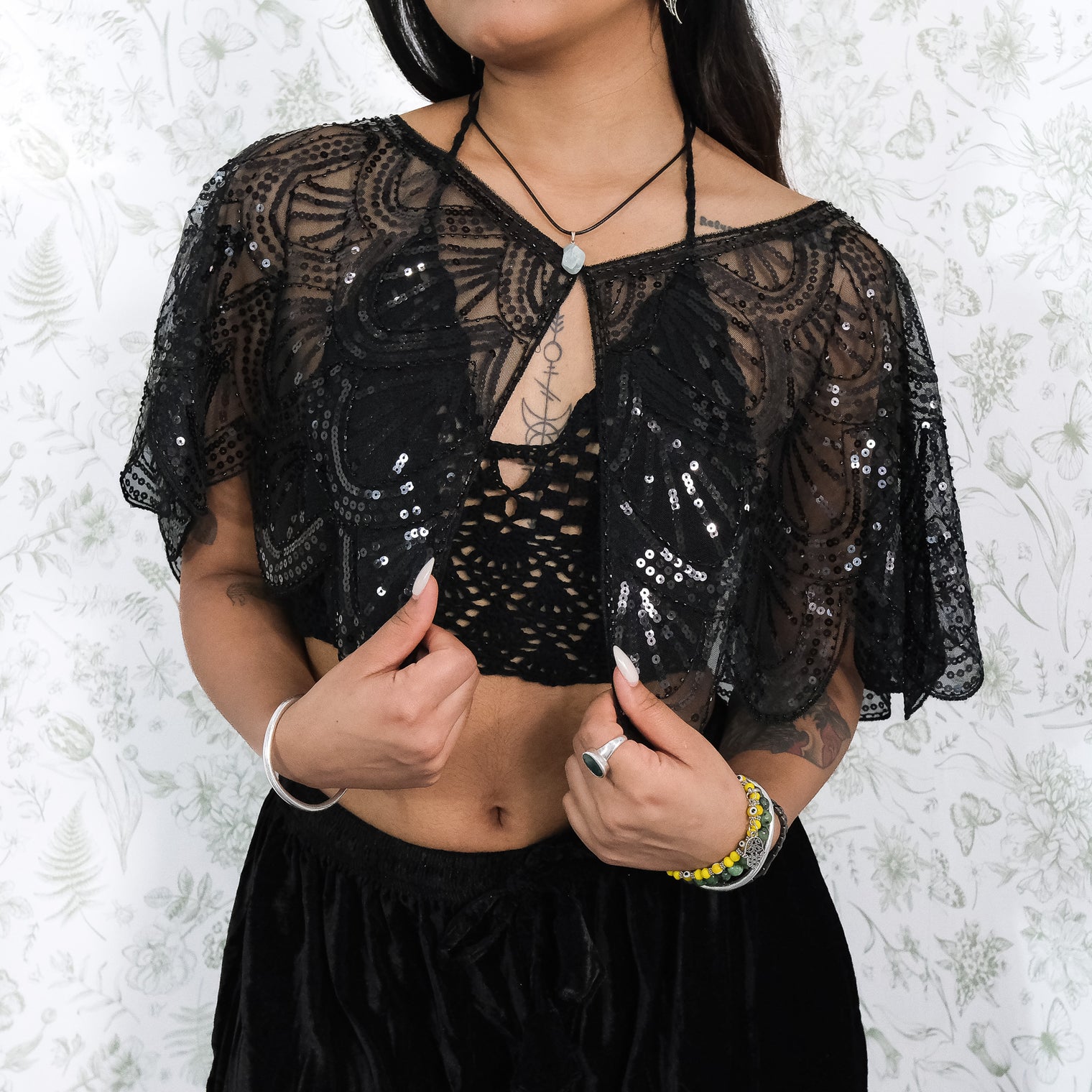 Sequin Embroidered Cape