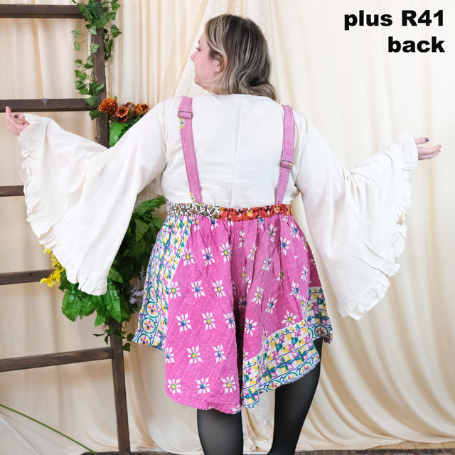 Kantha Bloom Plus Size Romper with Pockets