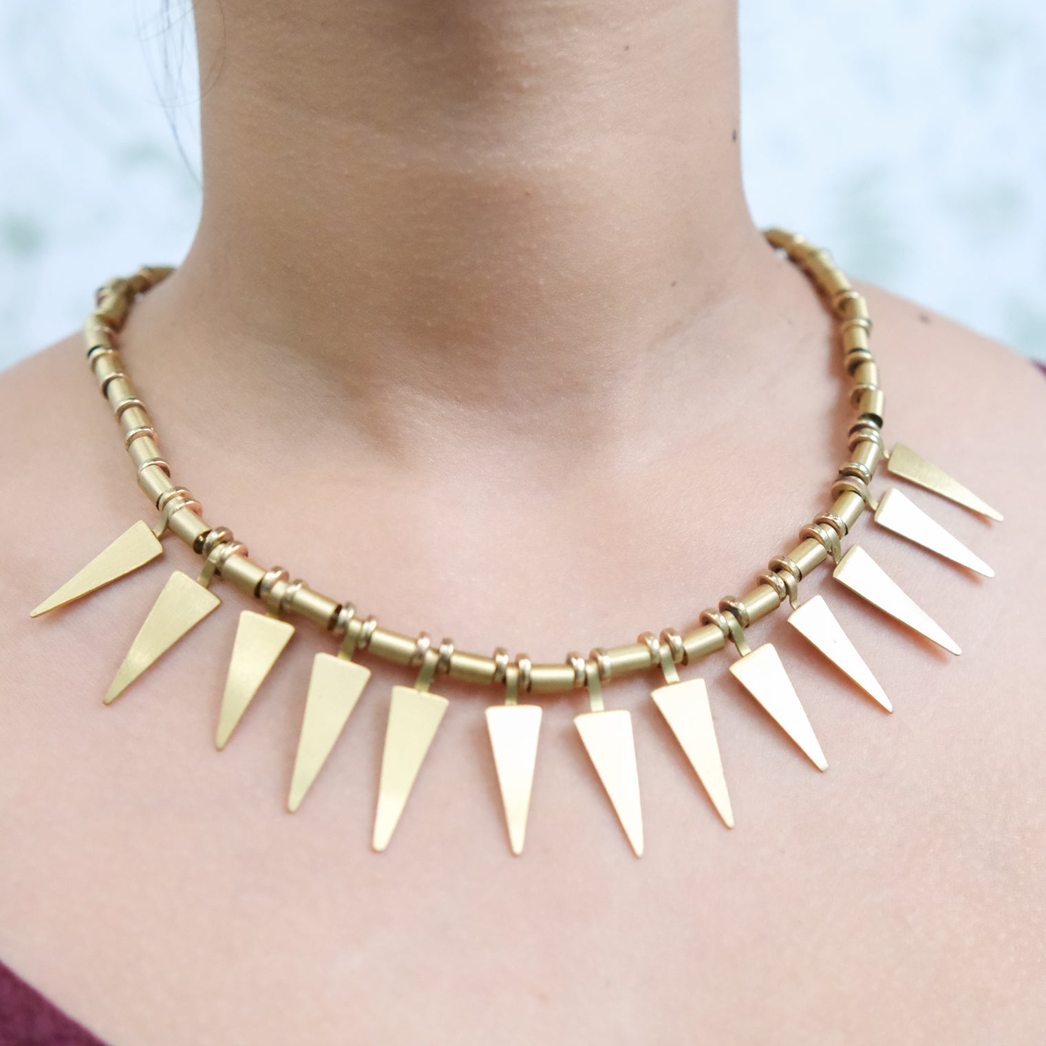 Aurora Gold Spike Statement Choker Necklace