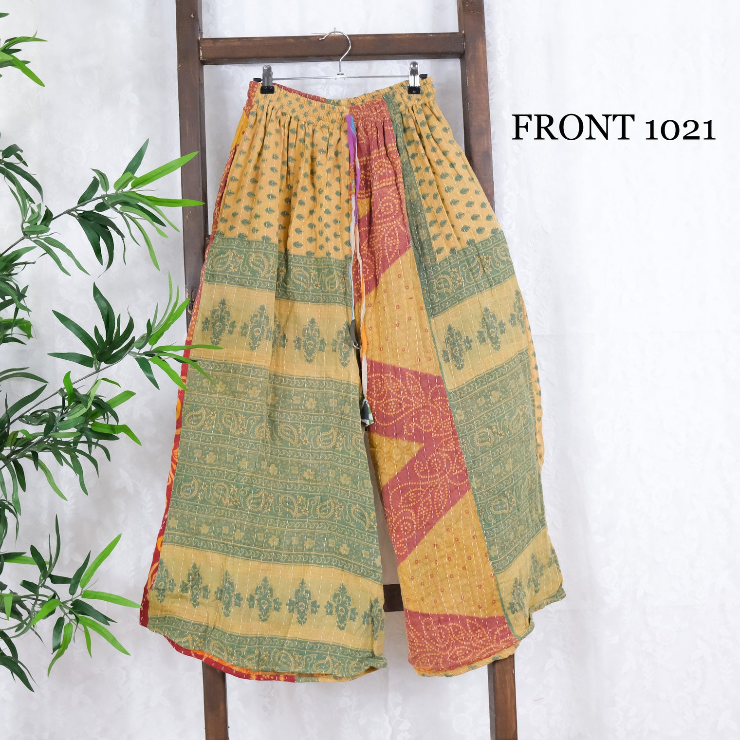 Kantha Wide Leg Plus Size Pants