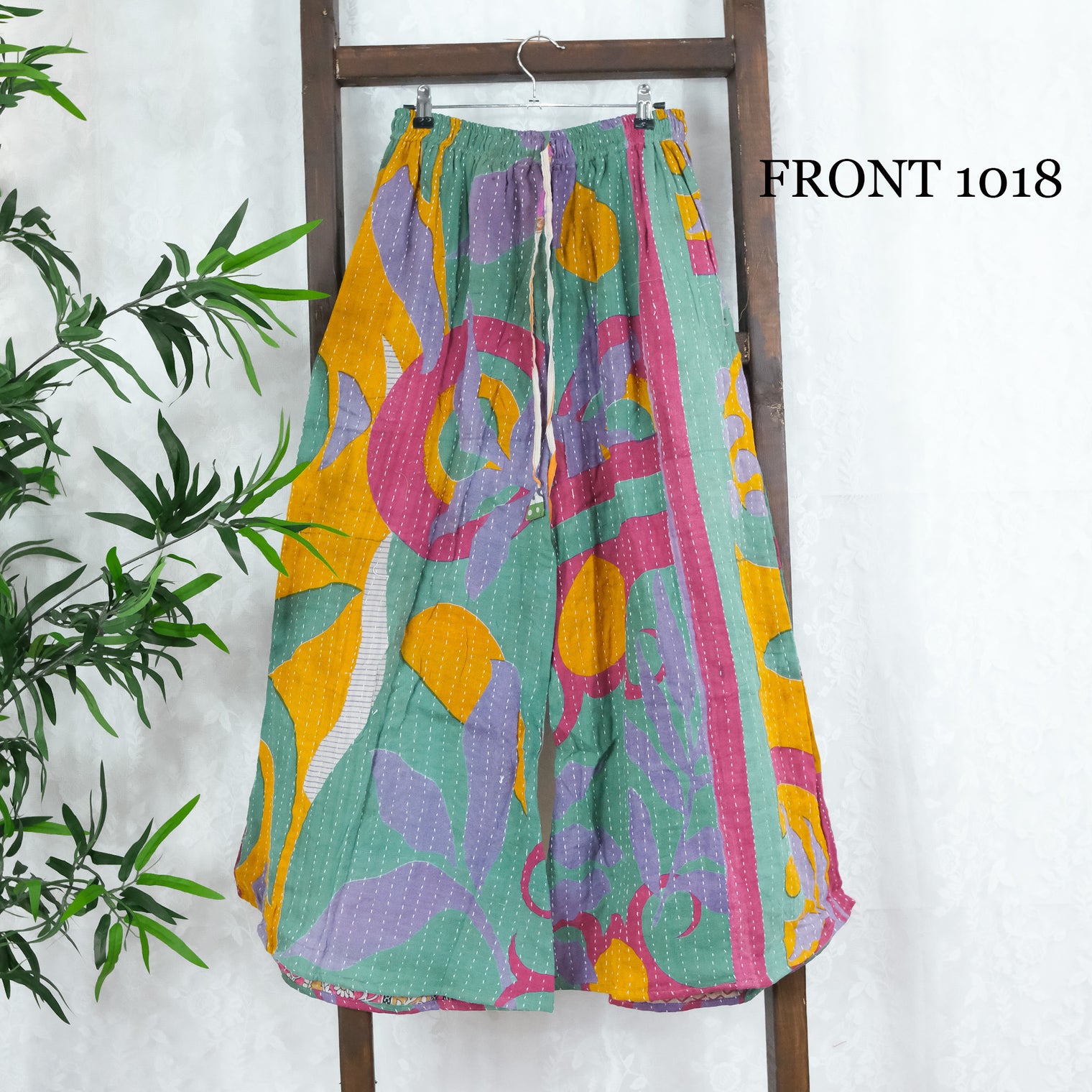 Kantha Wide Leg Boho  Plus Size Pants