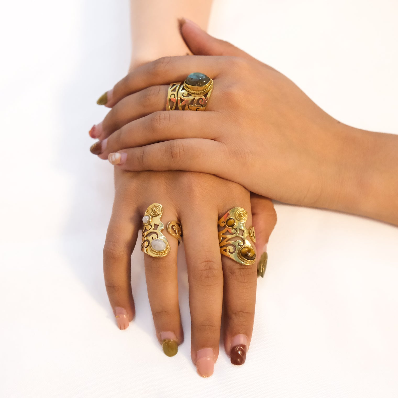 Mystic Gemstone Adjustable Ring