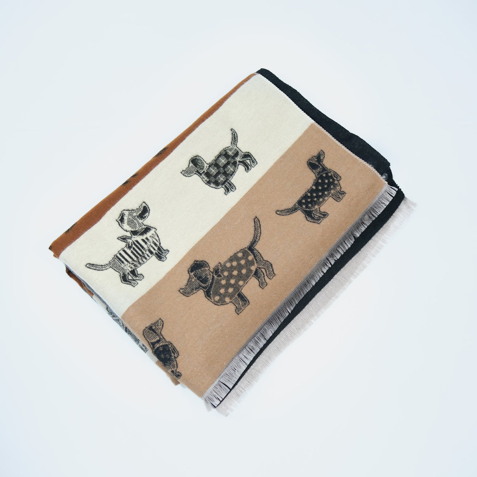 Reversible Whimsical Dog Print Oversized Scarf