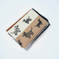 Reversible Whimsical Dog Print Oversized Scarf