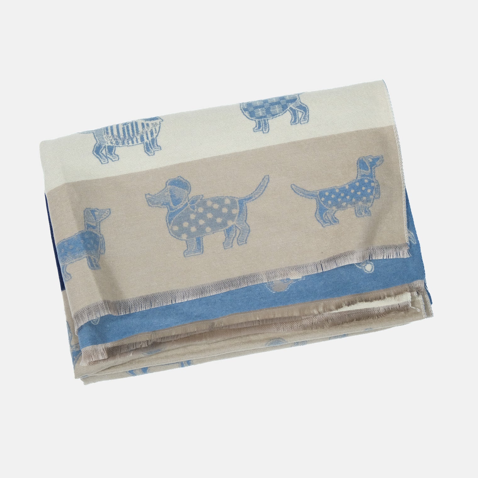 Reversible Whimsical Dog Print Oversized Scarf