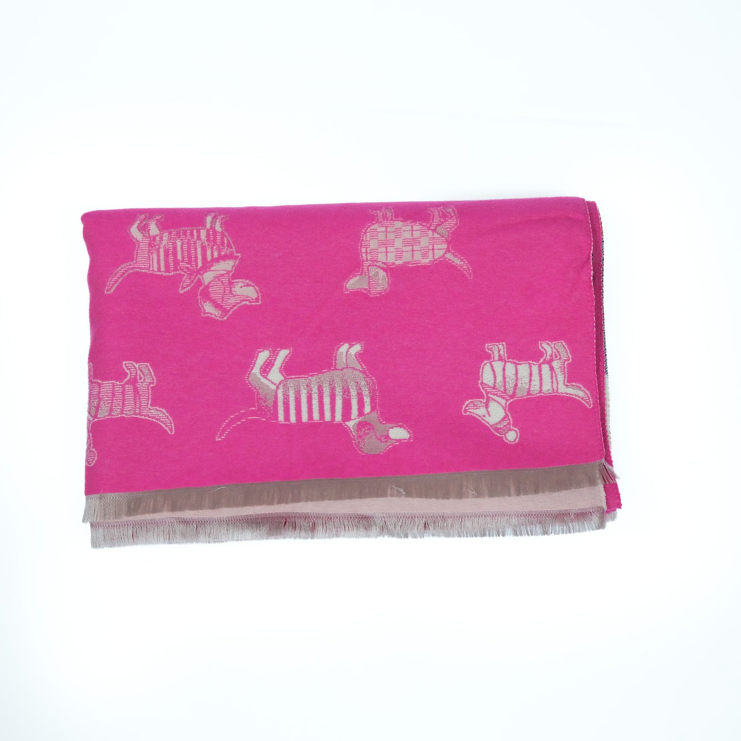 Reversible Whimsical Dog Print Oversized Scarf
