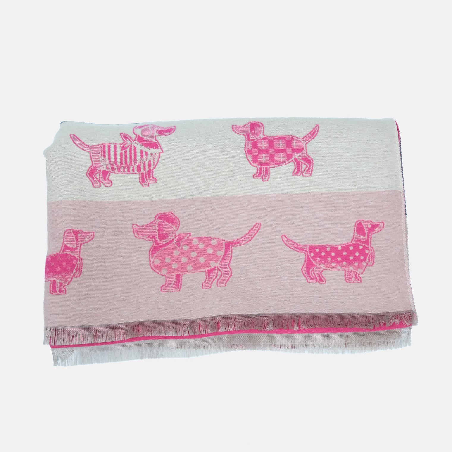 Reversible Whimsical Dog Print Oversized Scarf