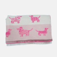 Reversible Whimsical Dog Print Oversized Scarf