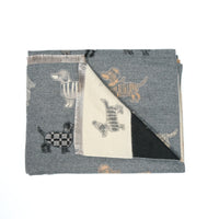 Reversible Whimsical Dog Print Oversized Scarf